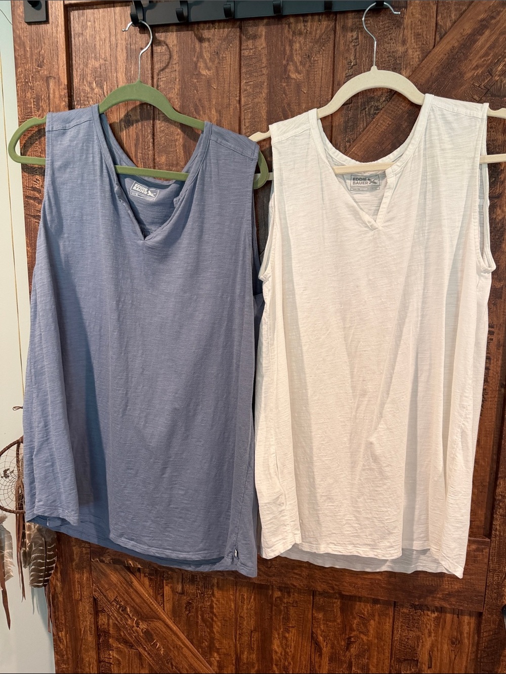 Eddie Bauer V-Neck Tank Tops in Blue and White - Pack of 2